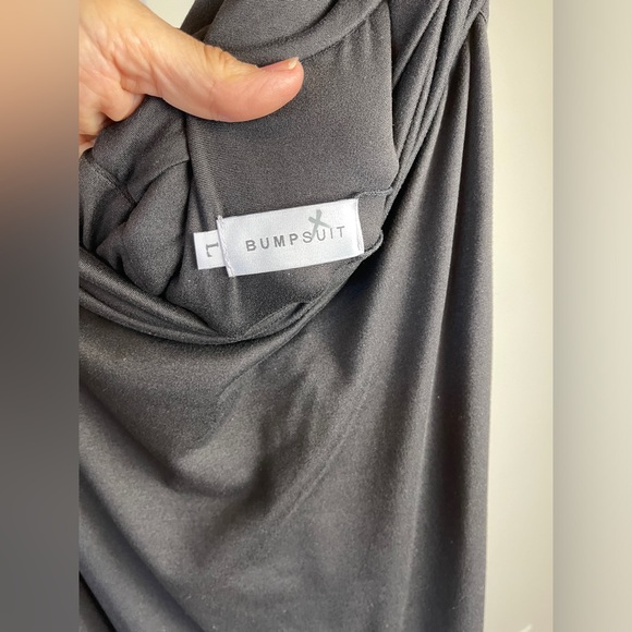 NWOT Revolve brand Bumpsuit Bianca off the shoulder black maxi dress. Size large - Picture 11 of 13